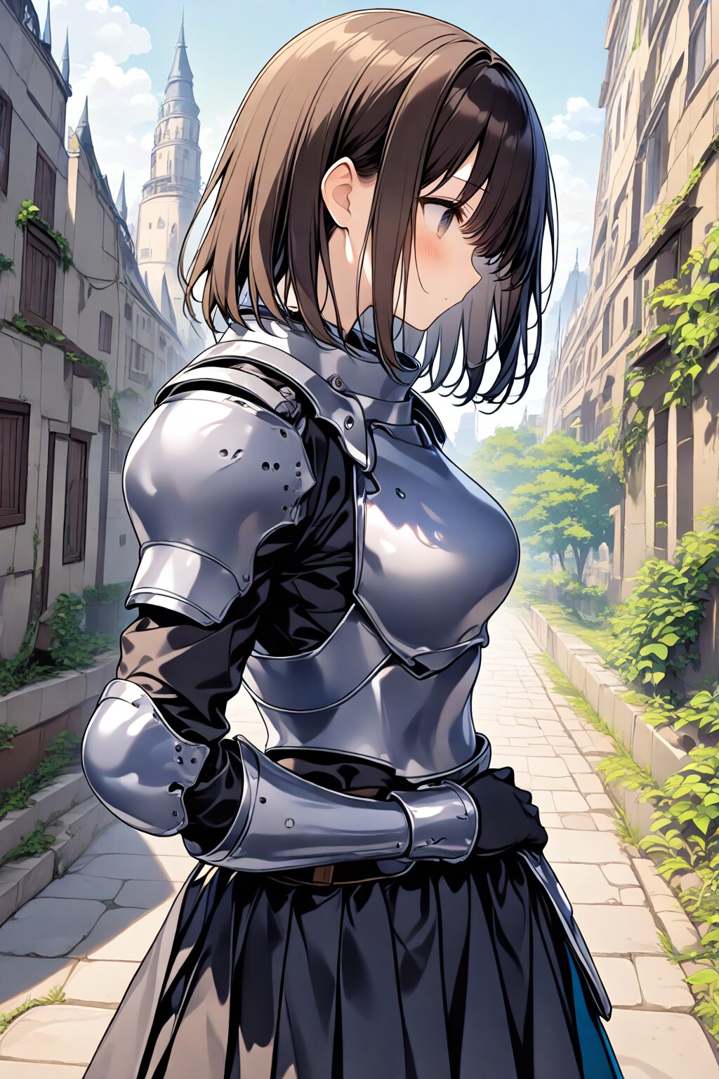 鎧少女の横顔