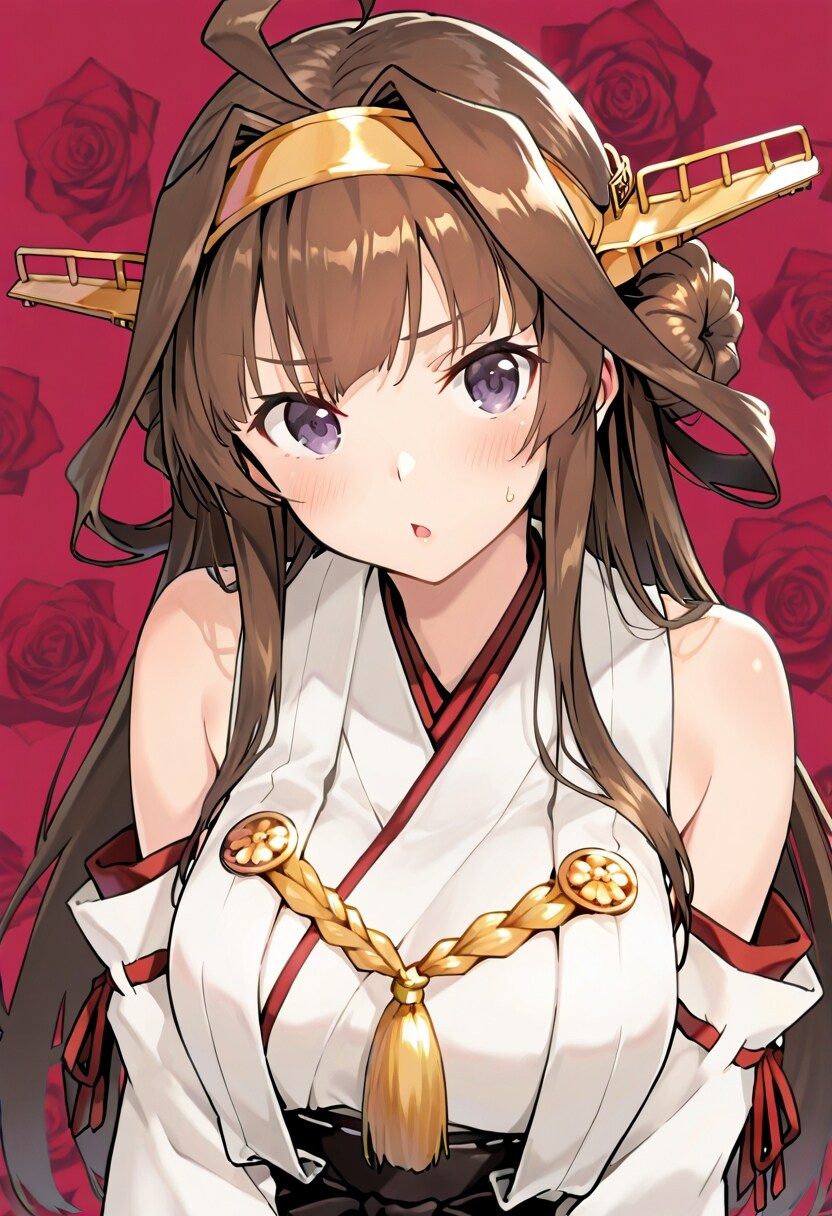 赤バラ背景の金剛さん | の人気AIイラスト・グラビア