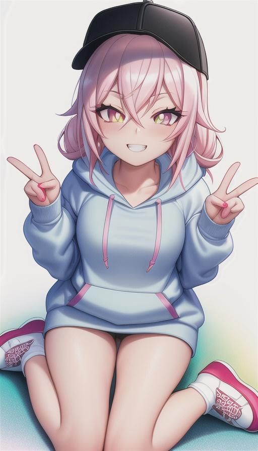 パーカーとスポーツキャップの女の子　5 | の人気AIイラスト・グラビア