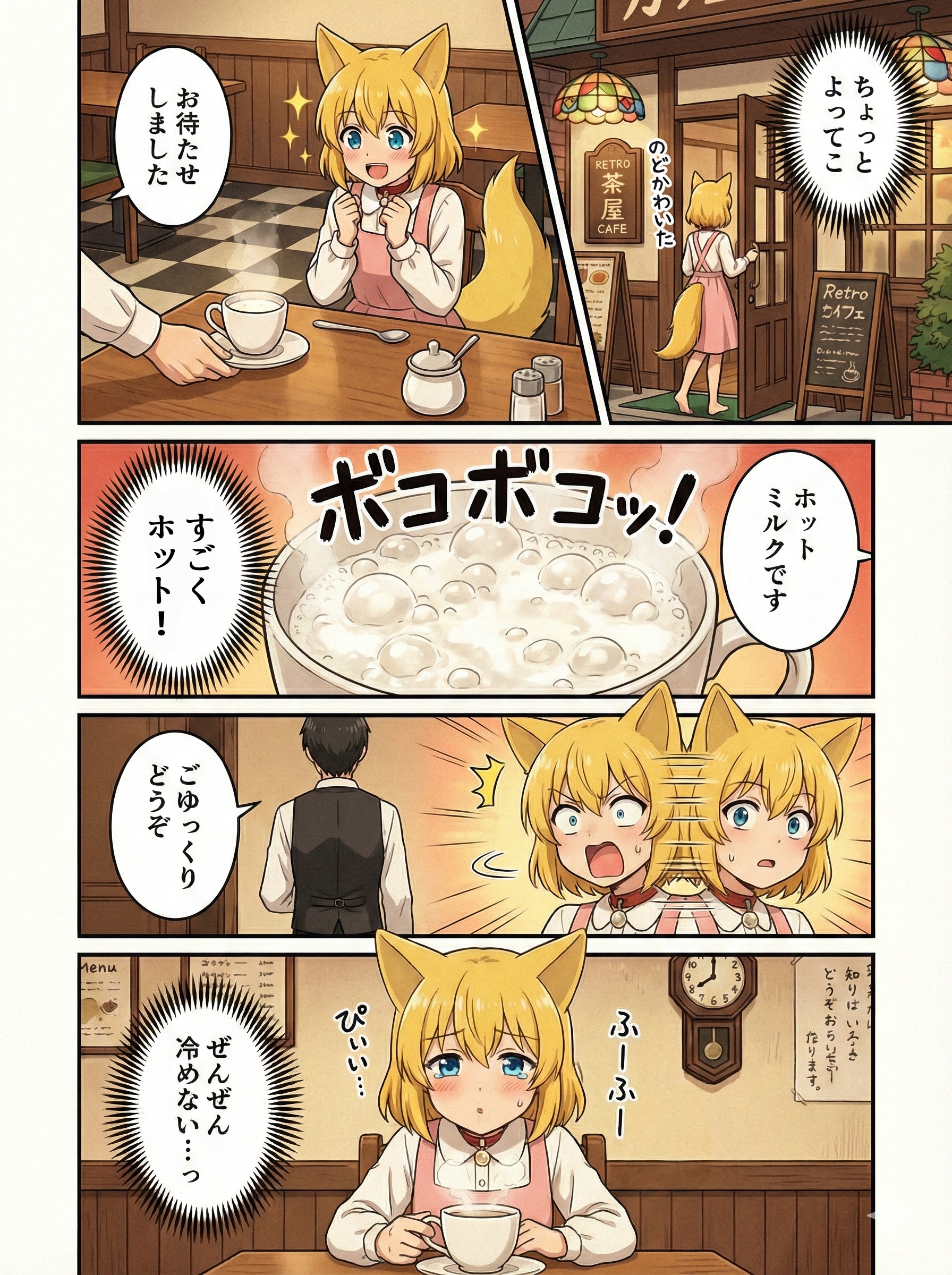 ゆっくりくつろいでいってほしいという店側の粋なはからいを受けるキツネ | の人気AIイラスト・グラビア