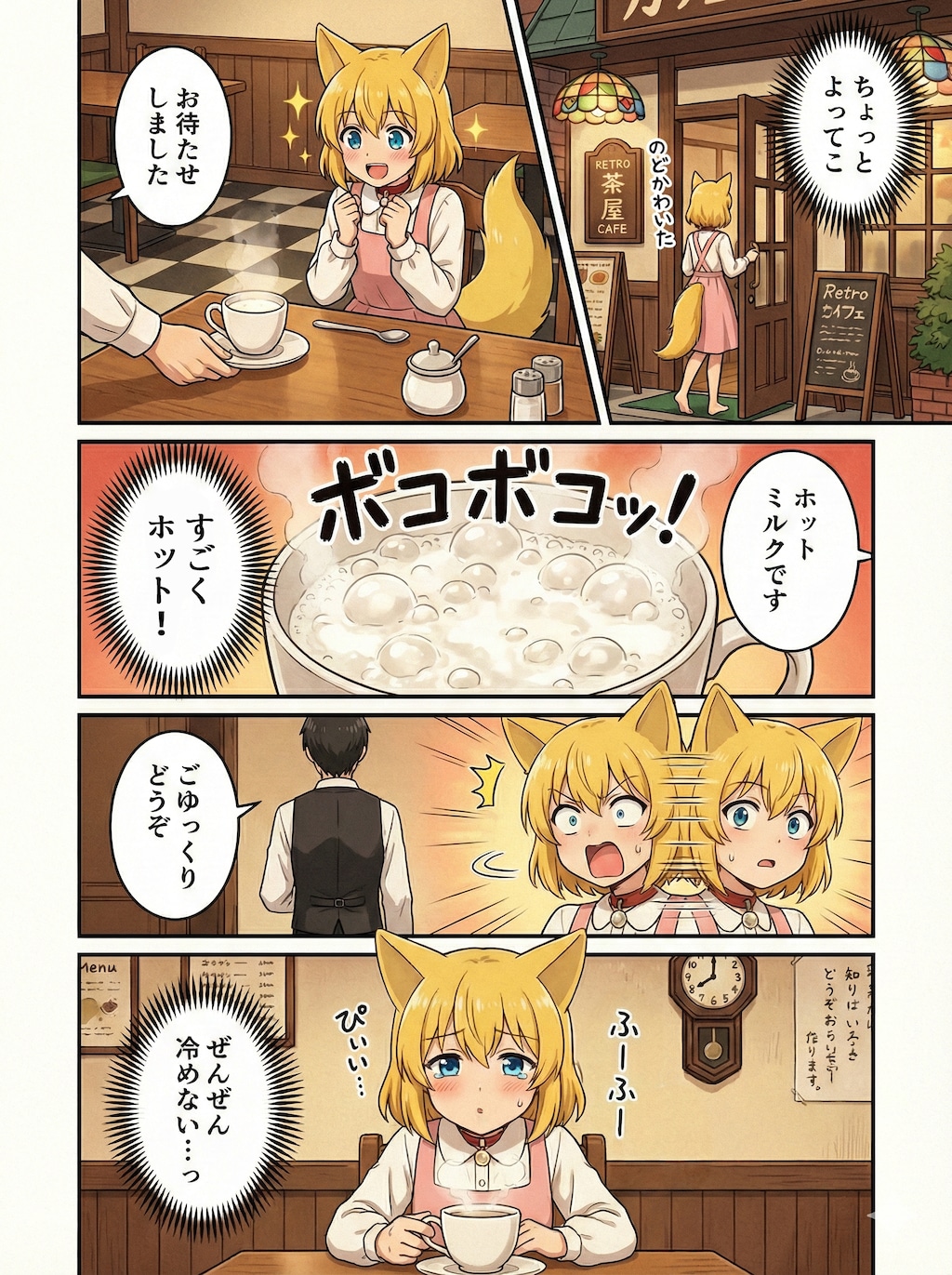 ゆっくりくつろいでいってほしいという店側の粋なはからいを受けるキツネ