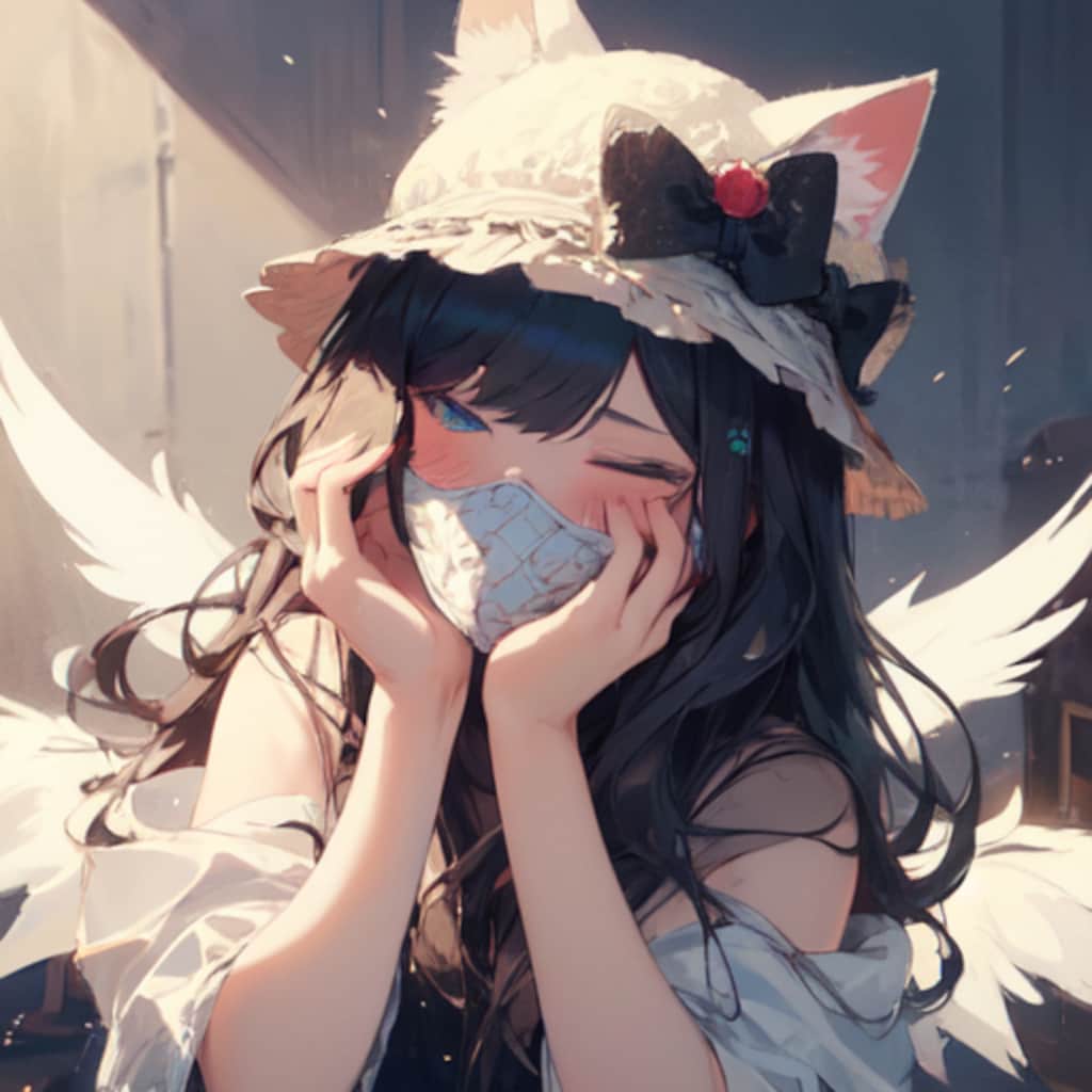 顔隠しのケモ耳２