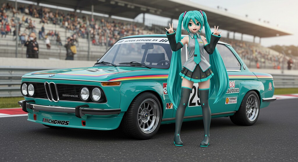 BMW 2002レーシングカーと初音ミク