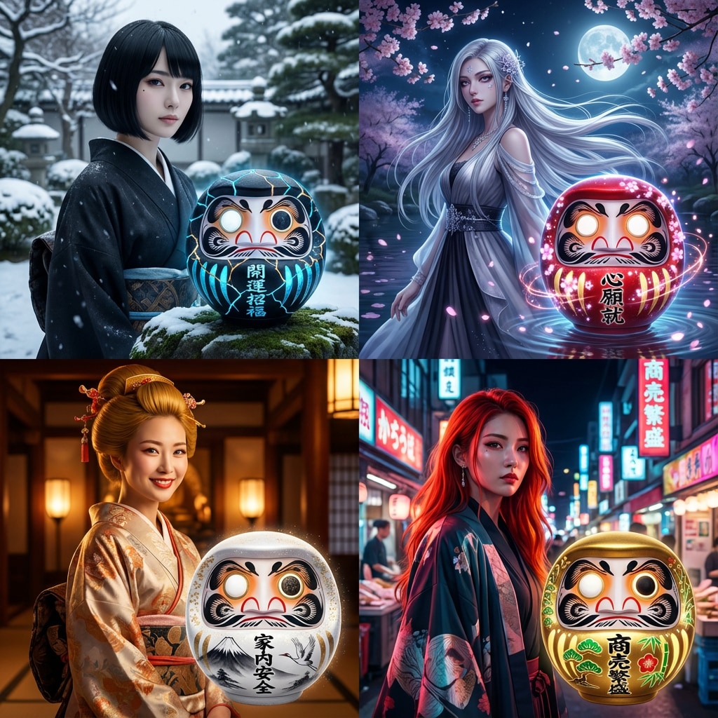 「未来を紡ぐ四色のだるま姫」