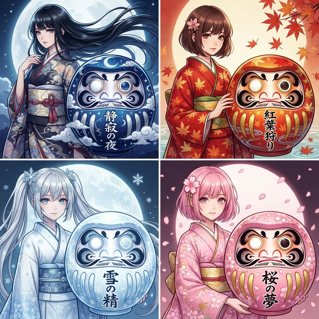 「未来を紡ぐ四色のだるま姫」