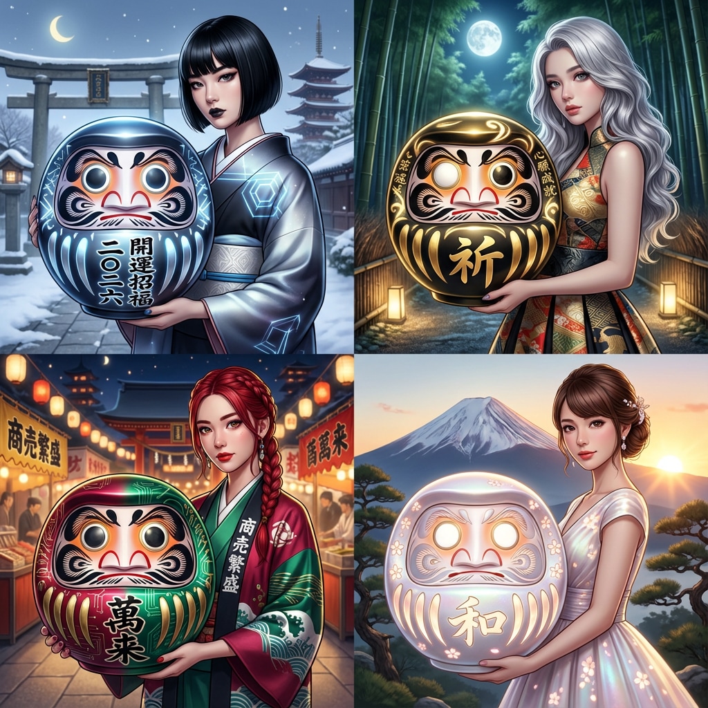 「未来を紡ぐ四色のだるま姫」