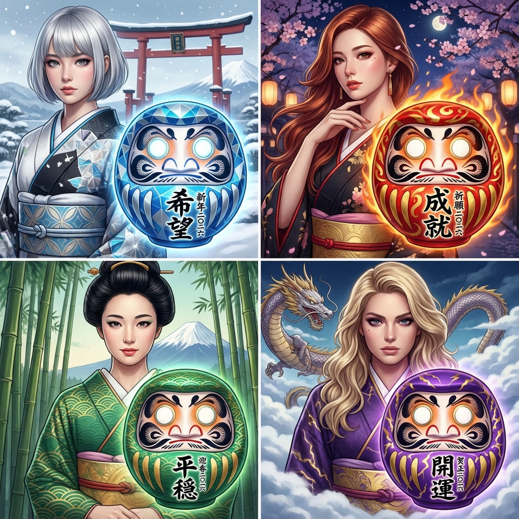 「未来を紡ぐ四色のだるま姫」