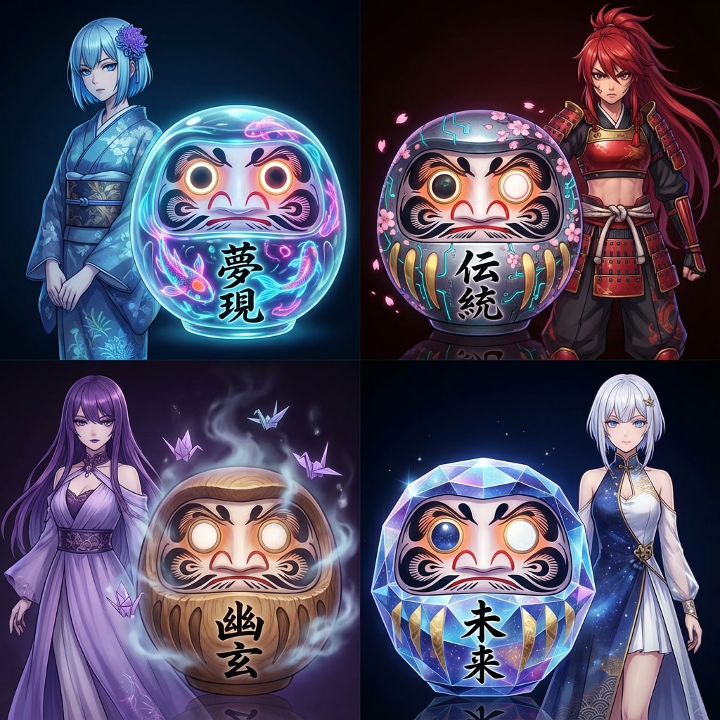 「未来を紡ぐ四色のだるま姫」