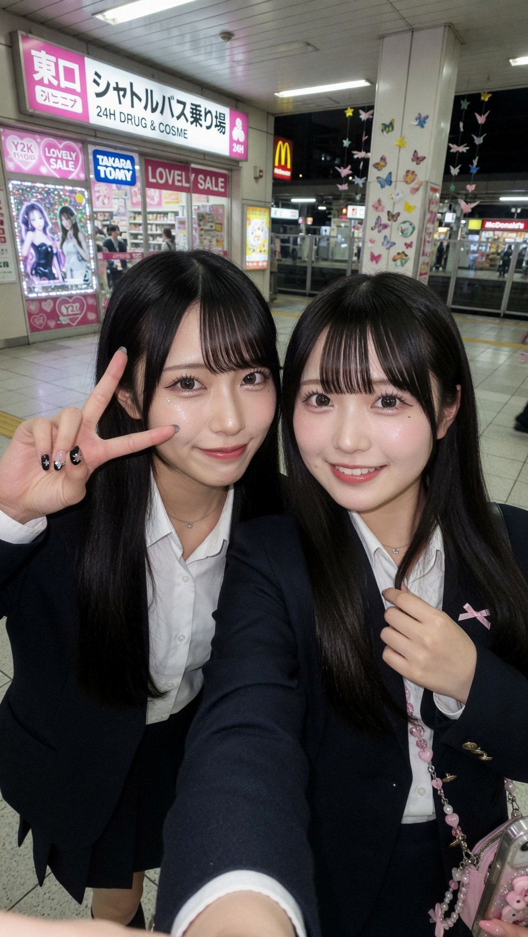 夜の親友JK自撮り♡
