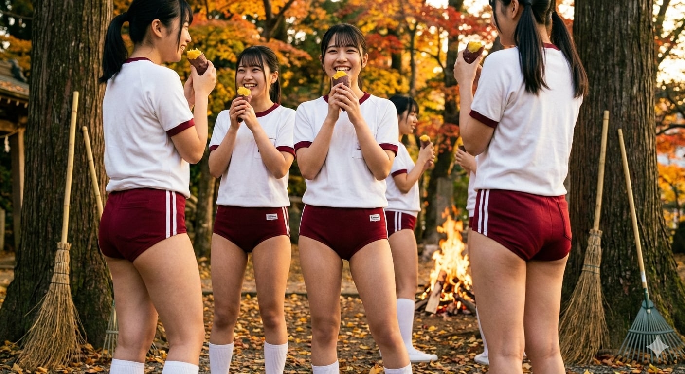 焚き火で焼き芋