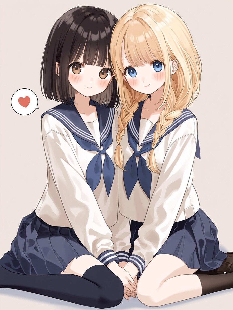 二人のJK433 | の人気AIイラスト・グラビア