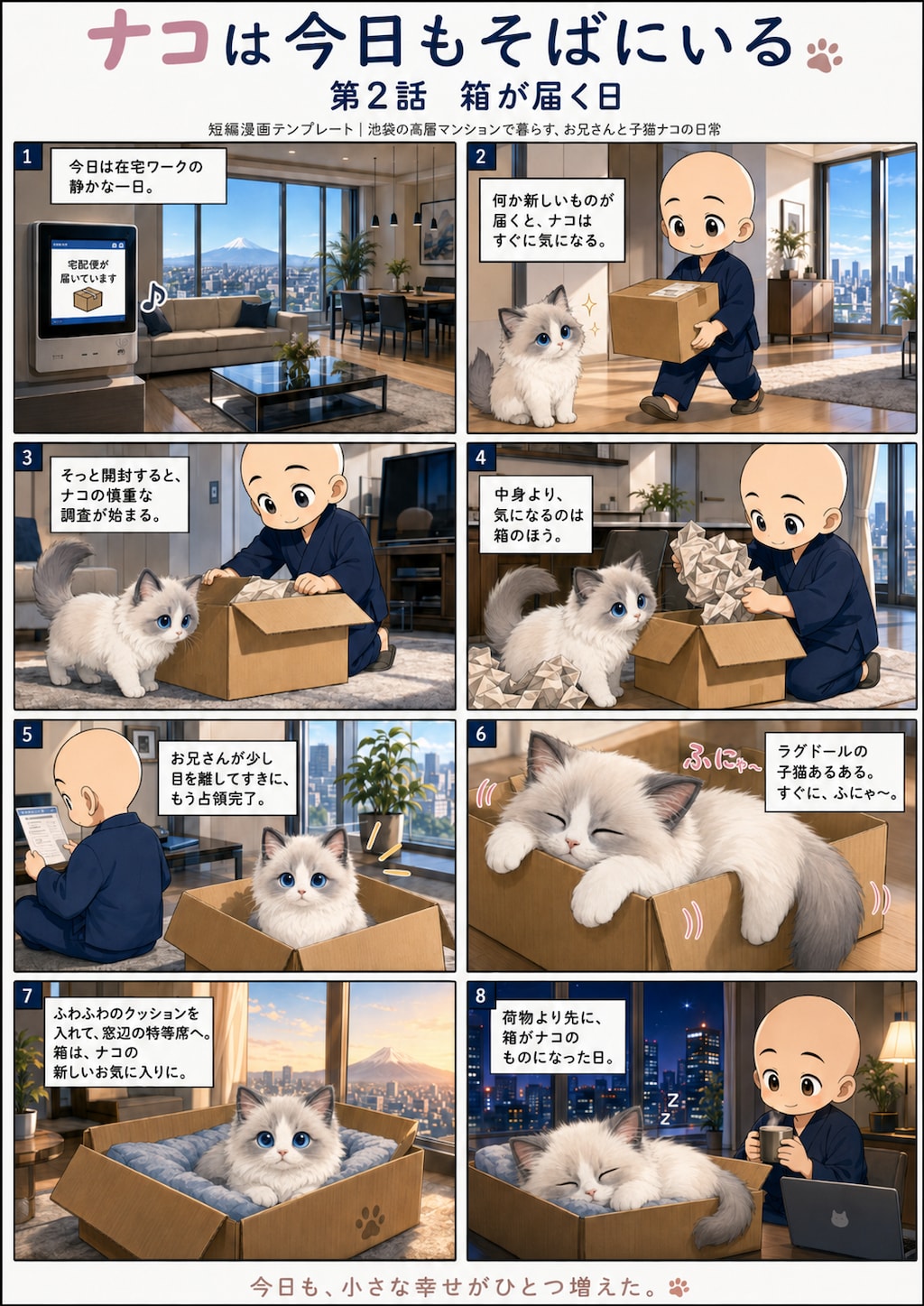 絵も漫画も描けない無職のおっさんの猫漫画