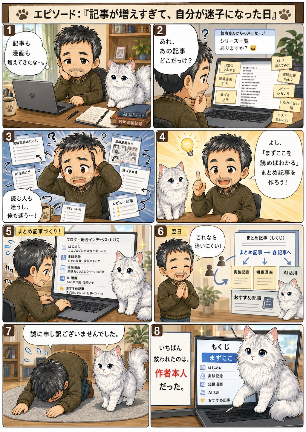絵も漫画も描けない無職のおっさんの猫漫画