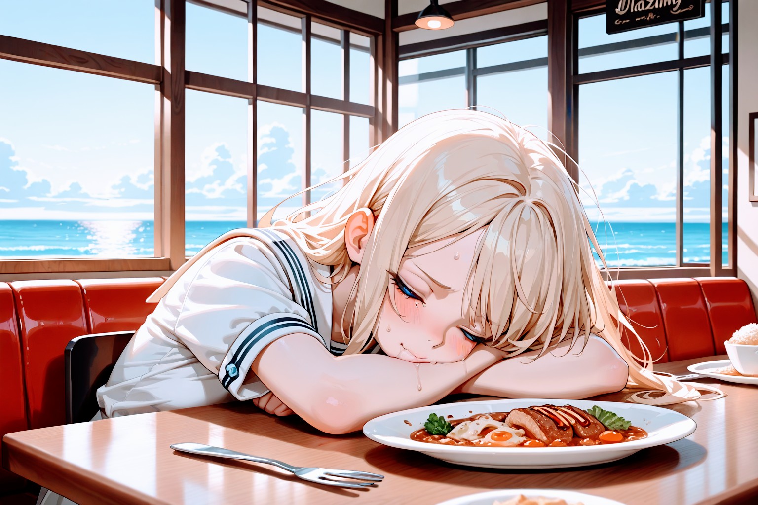 食べ過ぎで腹痛で寝込む | の人気AIイラスト・グラビア