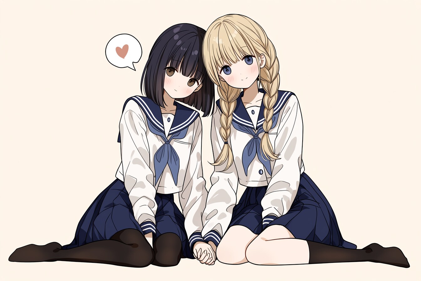 二人のJK409 | の人気AIイラスト・グラビア