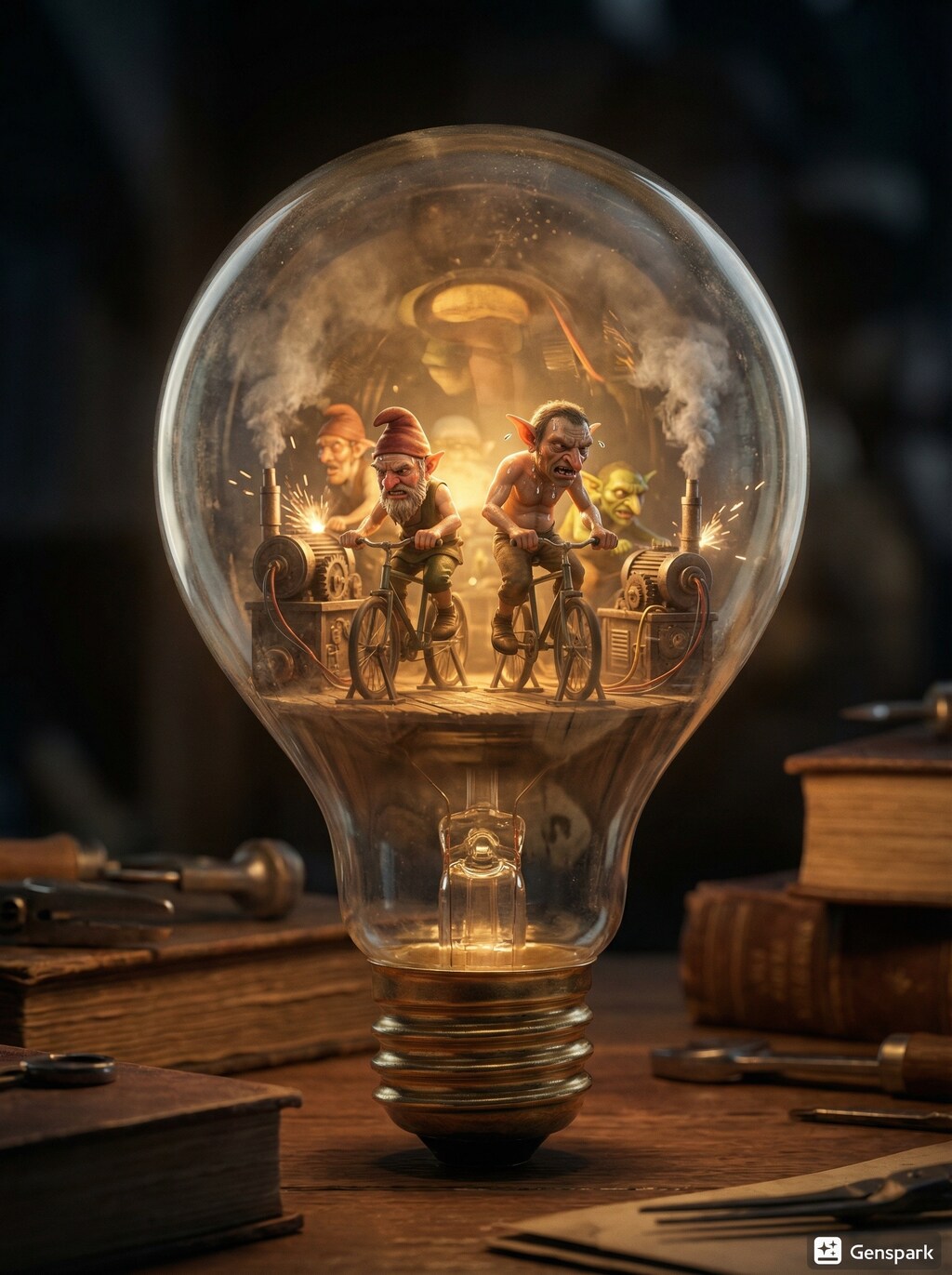 【電球の中にファンタジー世界】自転車発電機バージョン