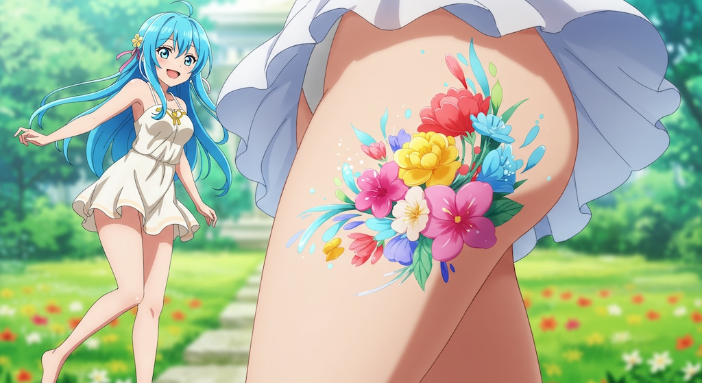 [ImageFX]花のボディペイント(1)