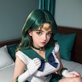 彼女にセーラー戦士のコスプレ（深緑の子） 5枚目