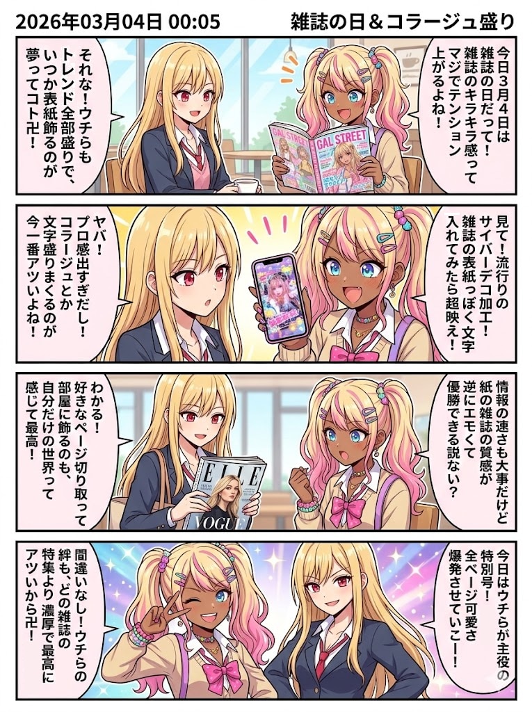 3月4日は雑誌の日 | の人気AIイラスト・グラビア