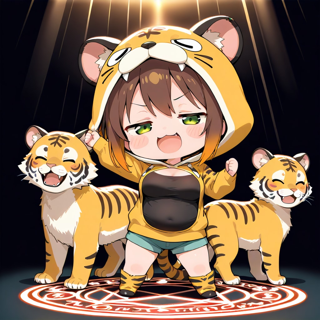 371 デカいニャンコ(虎)を召喚するボーイッシュ