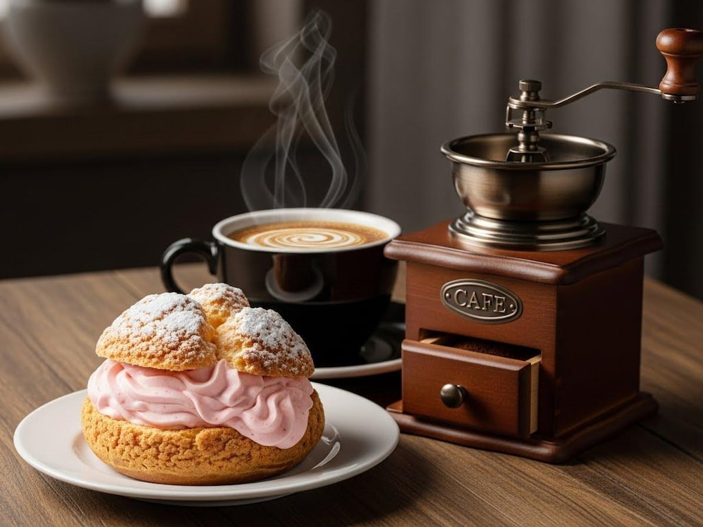 デザートの苺シュークリーム