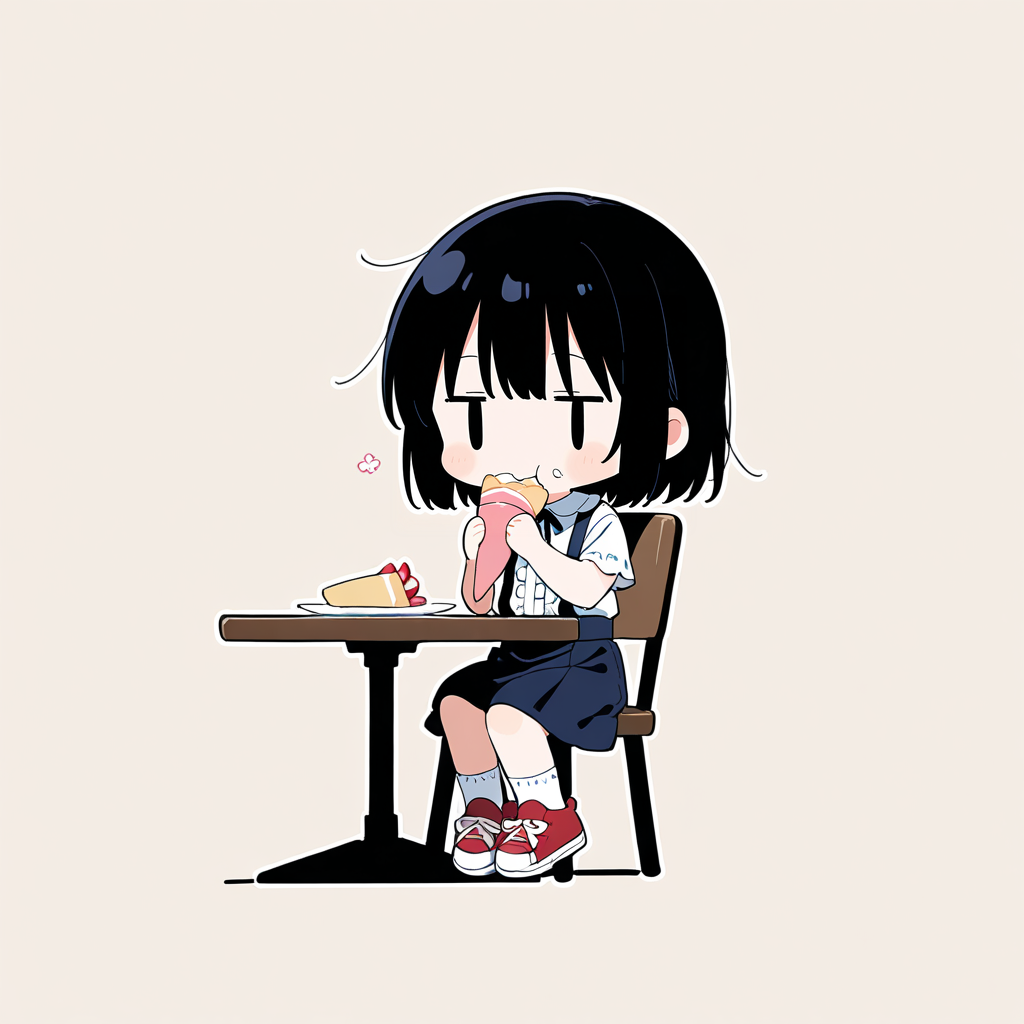 クレープを食べる