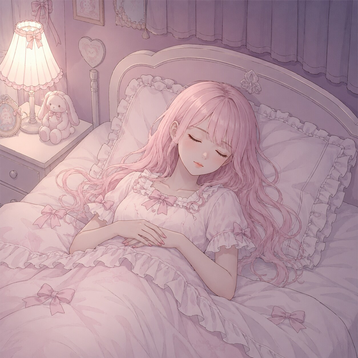おやすみ🌙（ピンクちゃん）