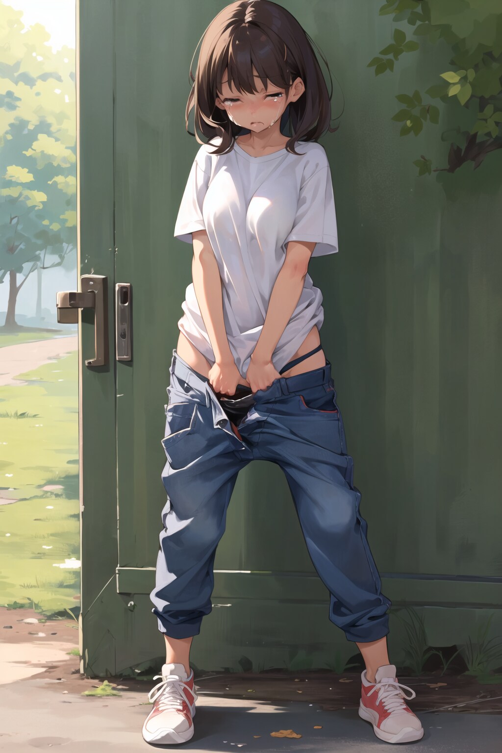 もれちゃいそうな少女