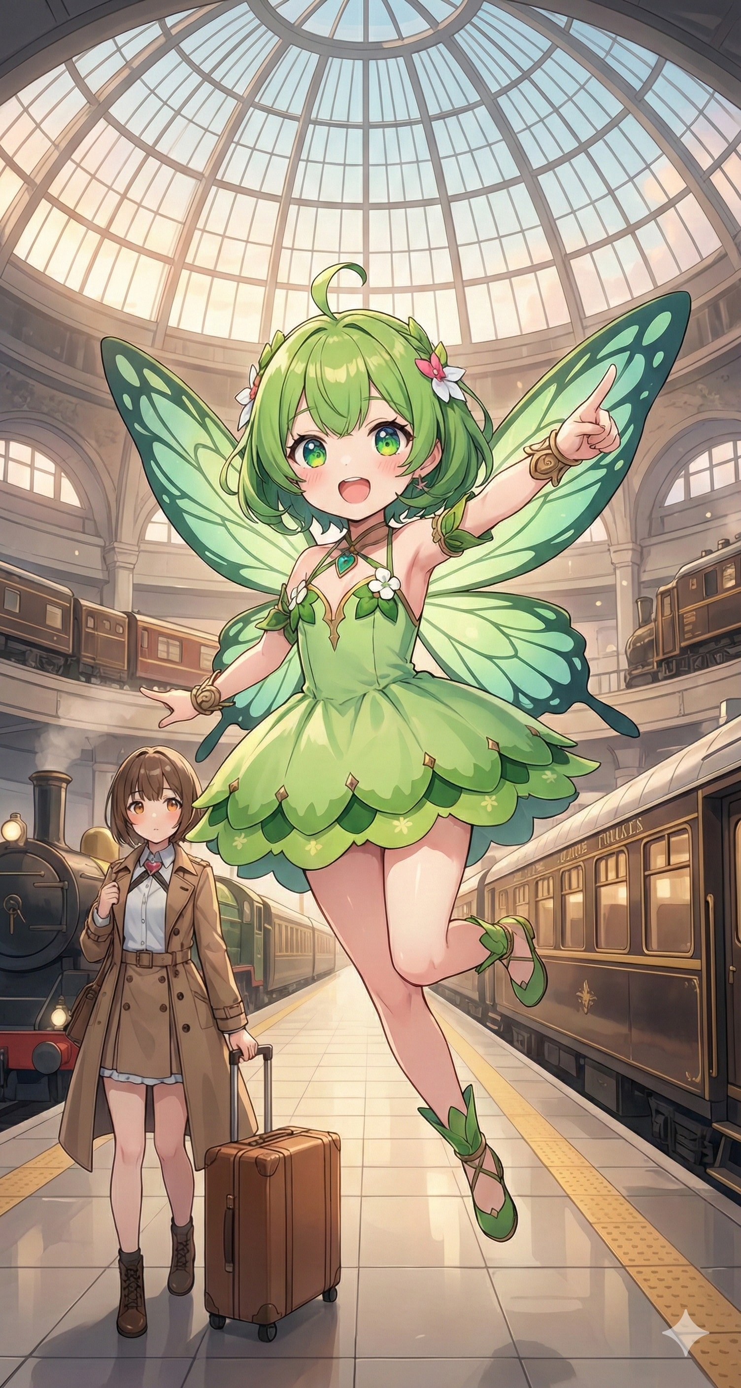 旅人少女と妖精さん〜旅立ちの朝〜　その2 | の人気AIイラスト・グラビア