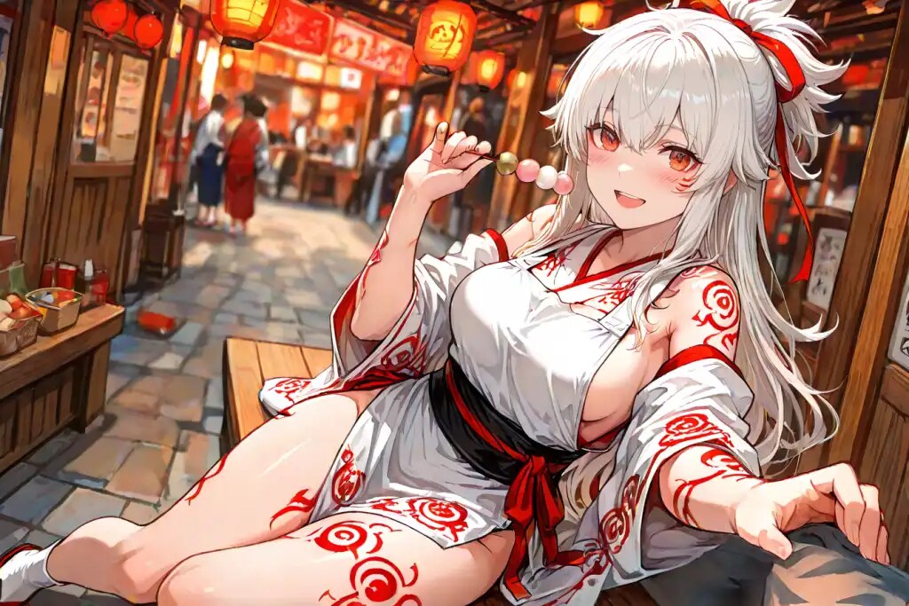 灯華　「ここの団子、絶品なんですよ！」
