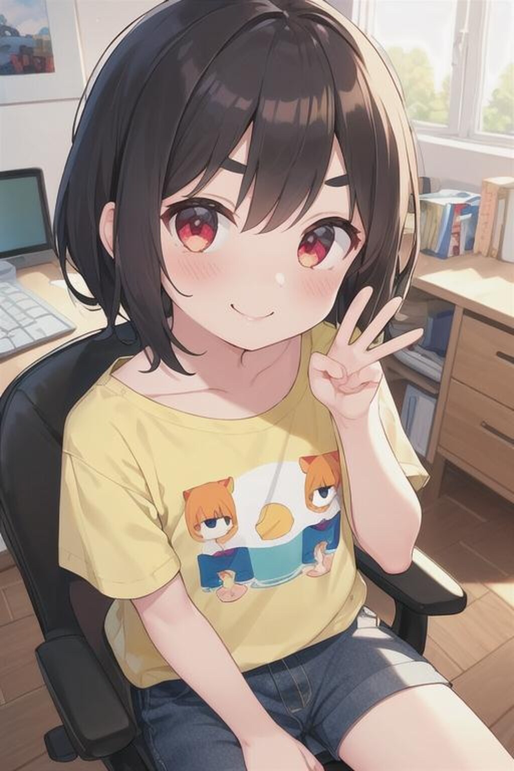 「あっ起きたんだおはよう」ハーレムちゃん(水色髪)