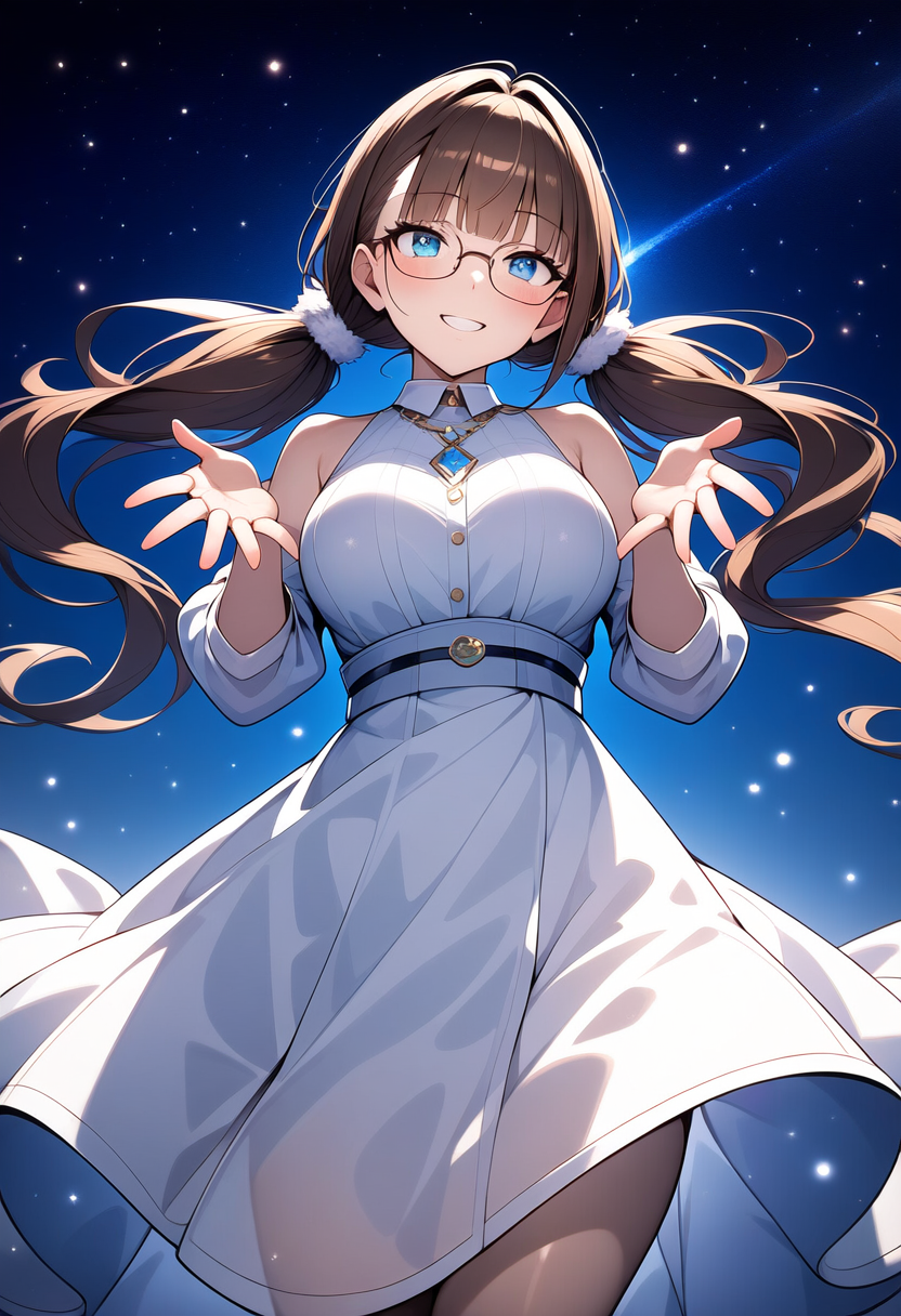 夜の空に広がる光の粒子