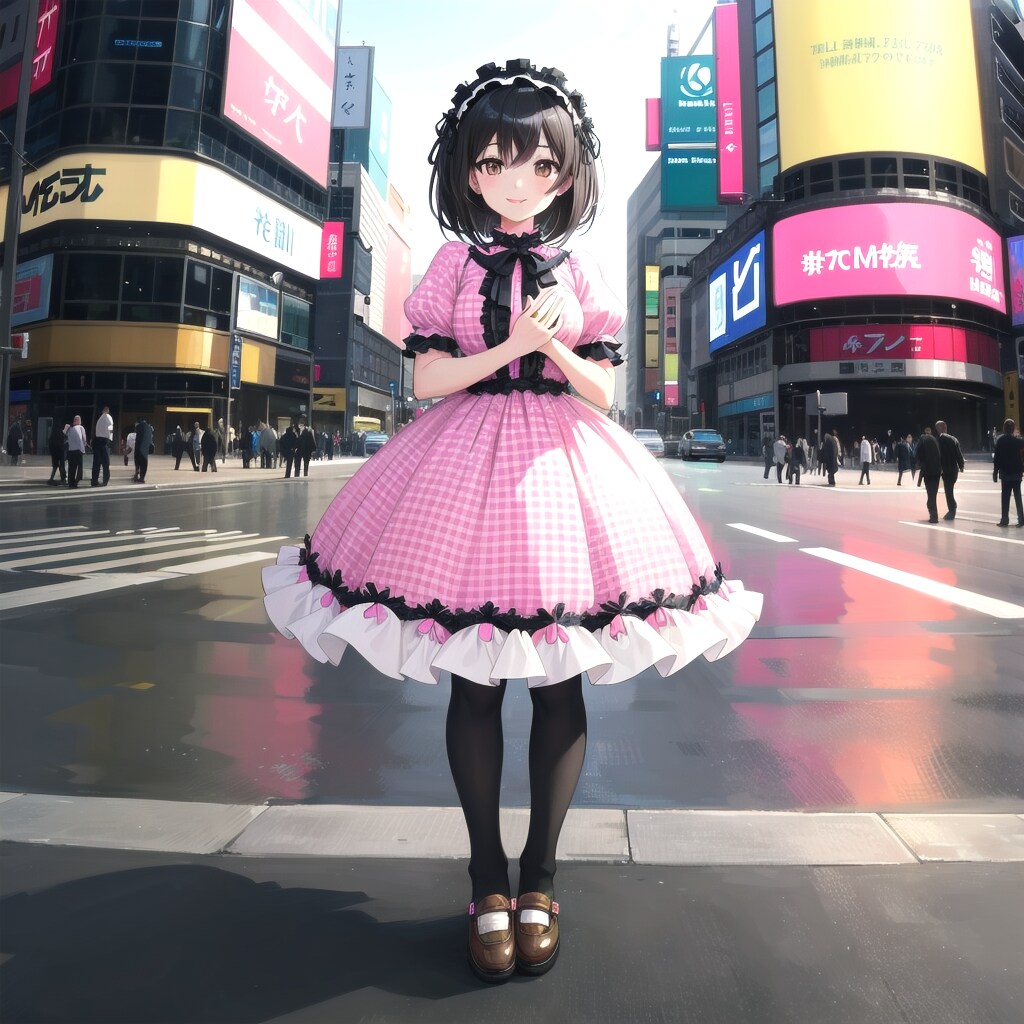 渋谷の街を歩くロリータを着た女の子 | の人気AIイラスト・グラビア