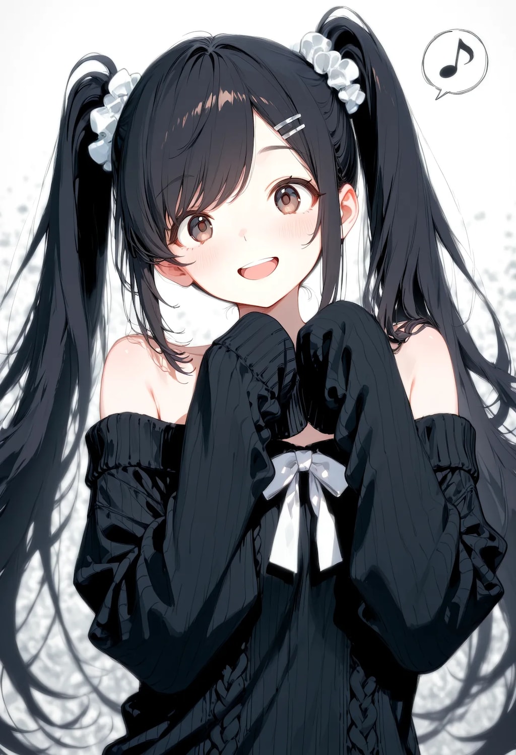 オフショルダーセータードレスのチラモちゃん