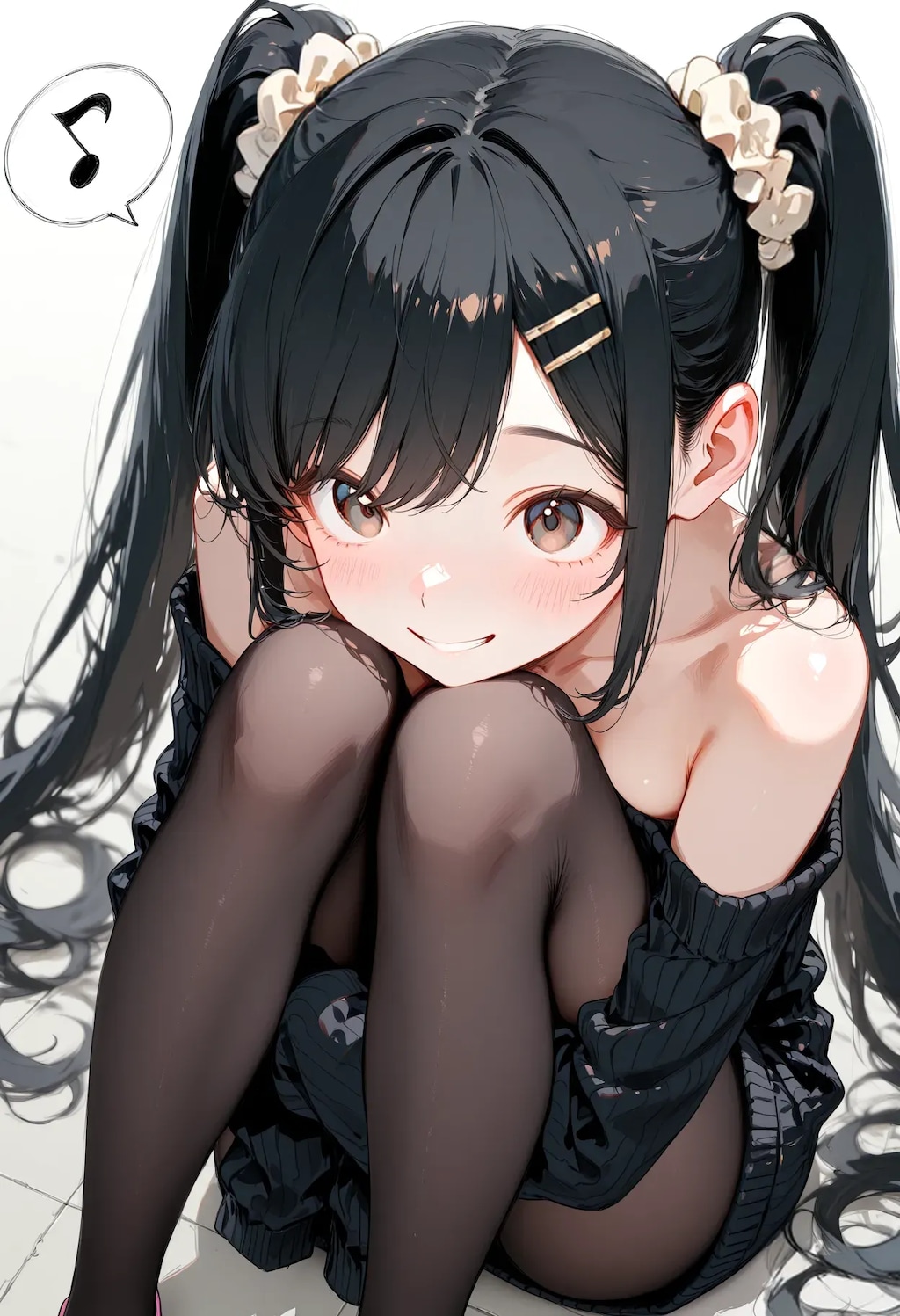 オフショルダーセータードレスのチラモちゃん