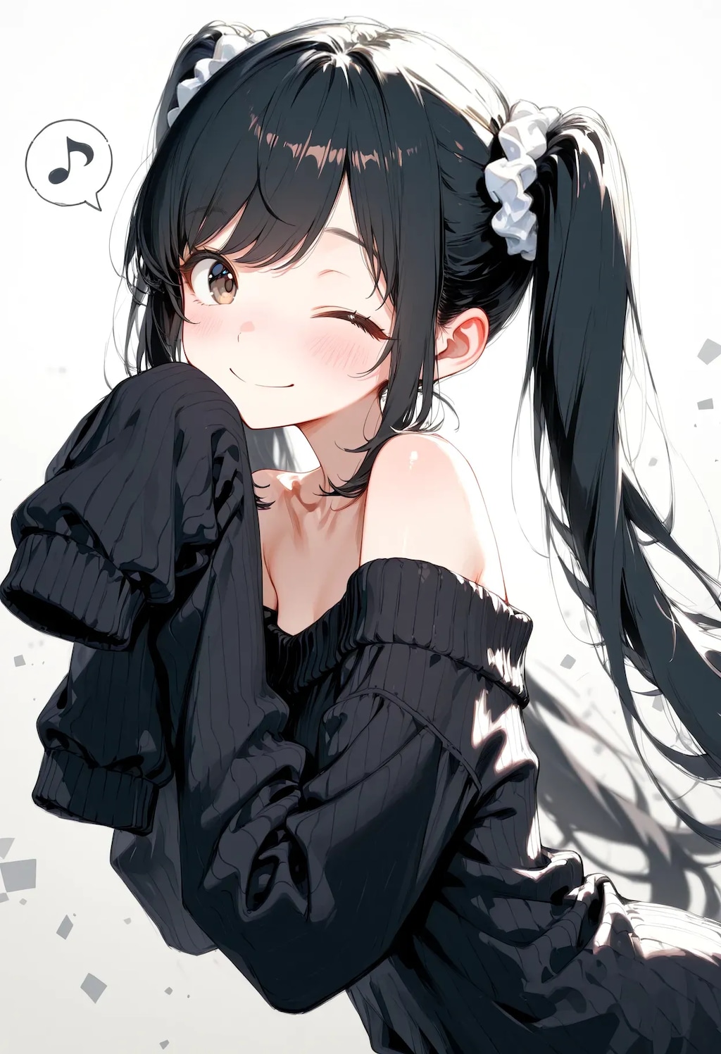 オフショルダーセータードレスのチラモちゃん