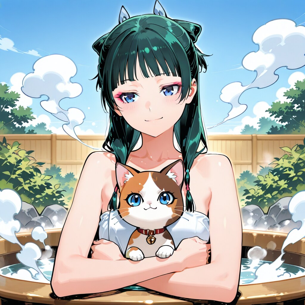 猫猫　庭園風呂（3） | の人気AIイラスト・グラビア