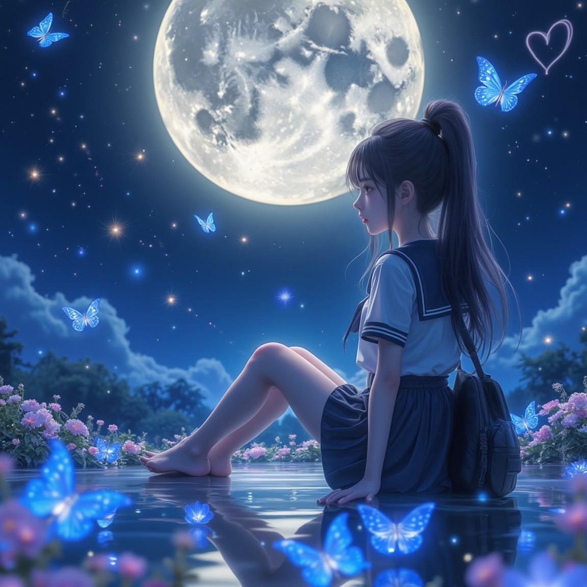 夢の中の月