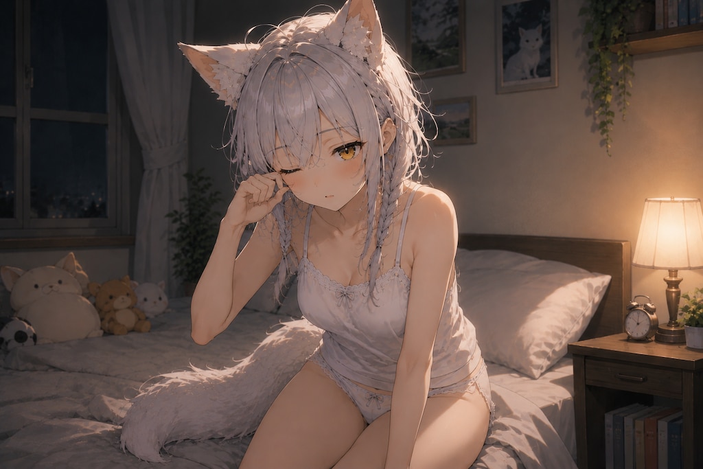 就寝前の眠たげな真銀（ましろ）ちゃん
