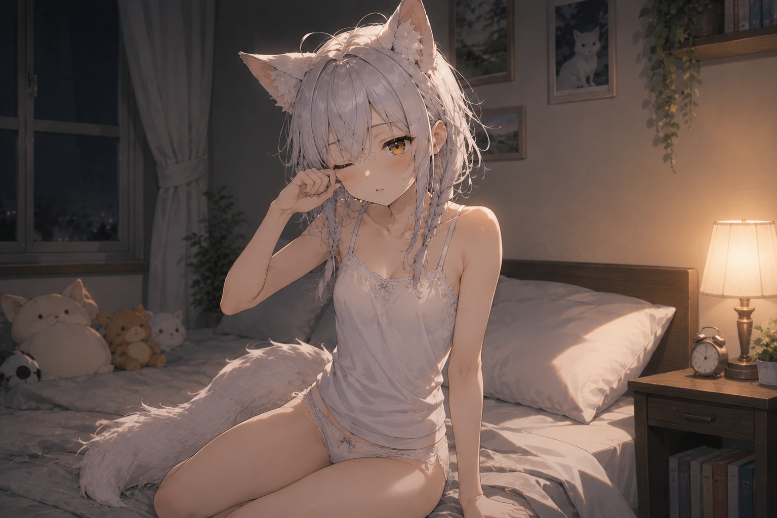 就寝前の眠たげな真銀（ましろ）ちゃん