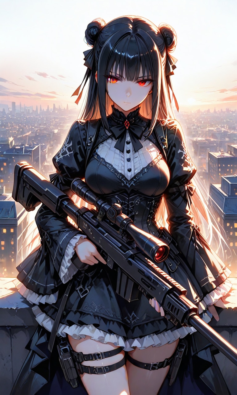 狙撃する気なゴスロリさん | の人気AIイラスト・グラビア