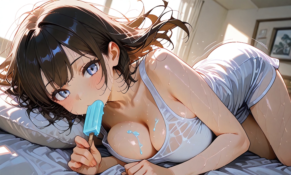 涼しい部屋のアイス