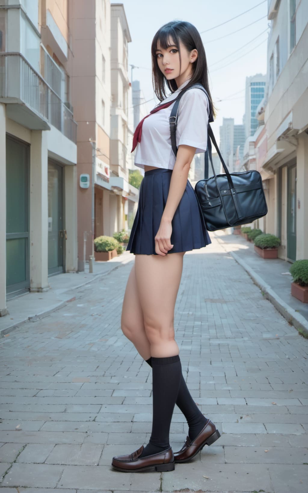 こんな超脚長JKが歩いてた。二度見した。