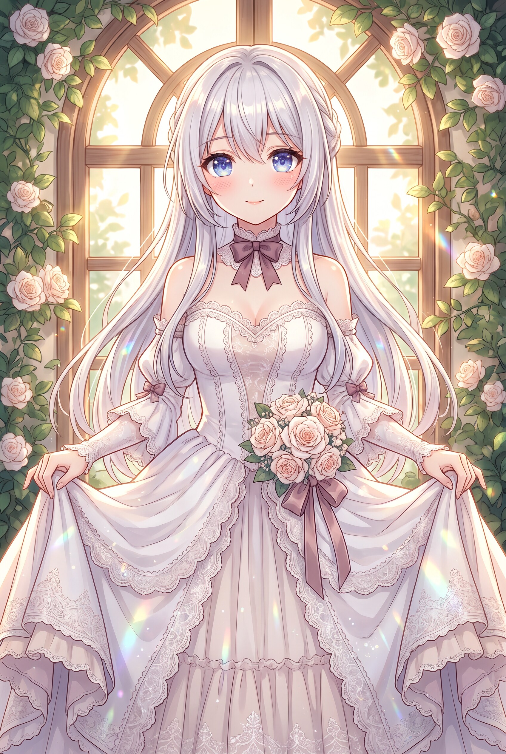 薔薇光庭白銀姫 | の人気AIイラスト・グラビア