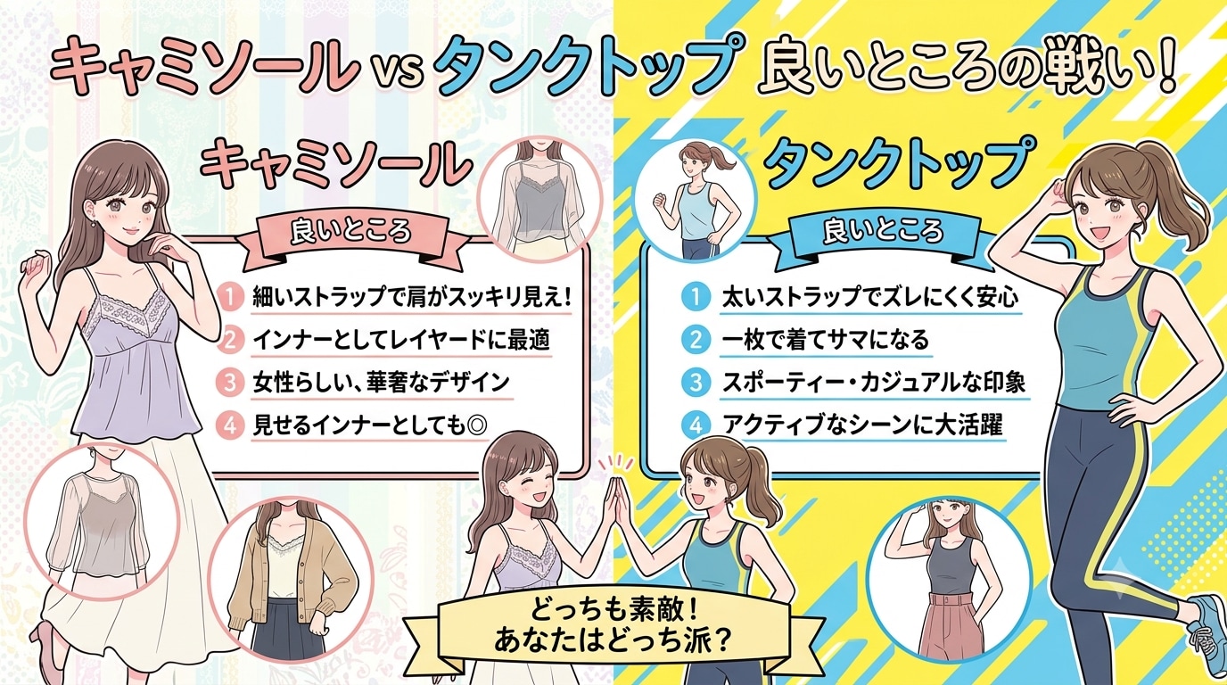 キャミvsタンクトップ（どっちも好き！）