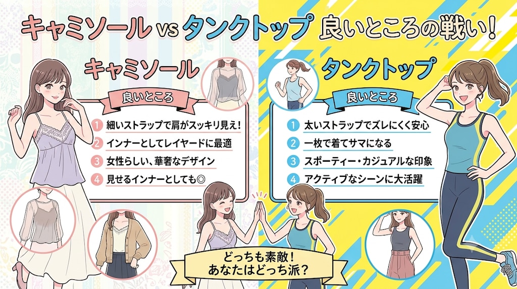 キャミvsタンクトップ（どっちも好き！）
