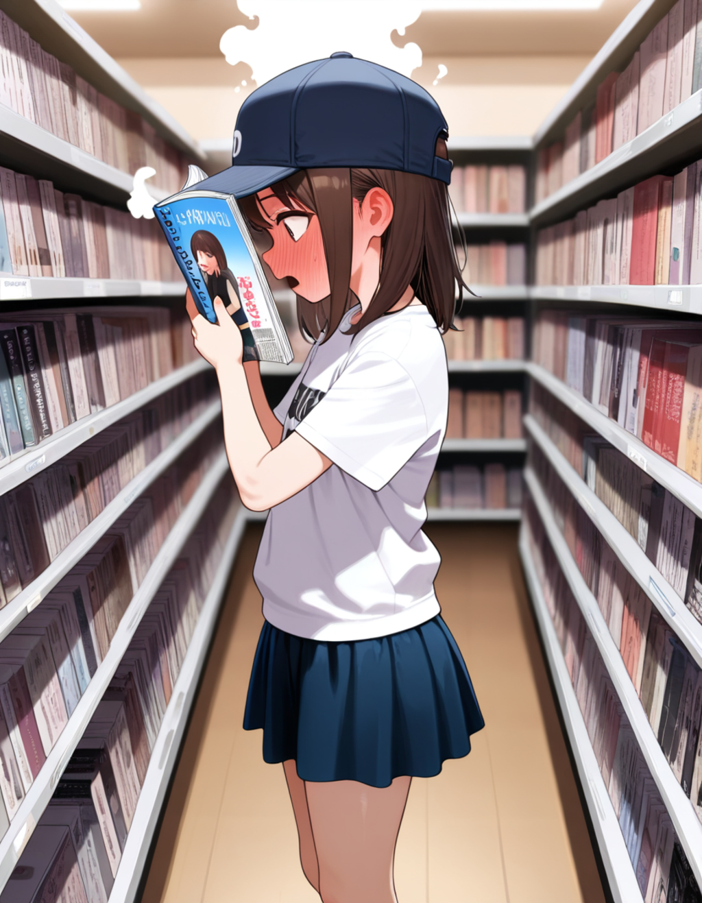 エロ本を立ち読みする少女