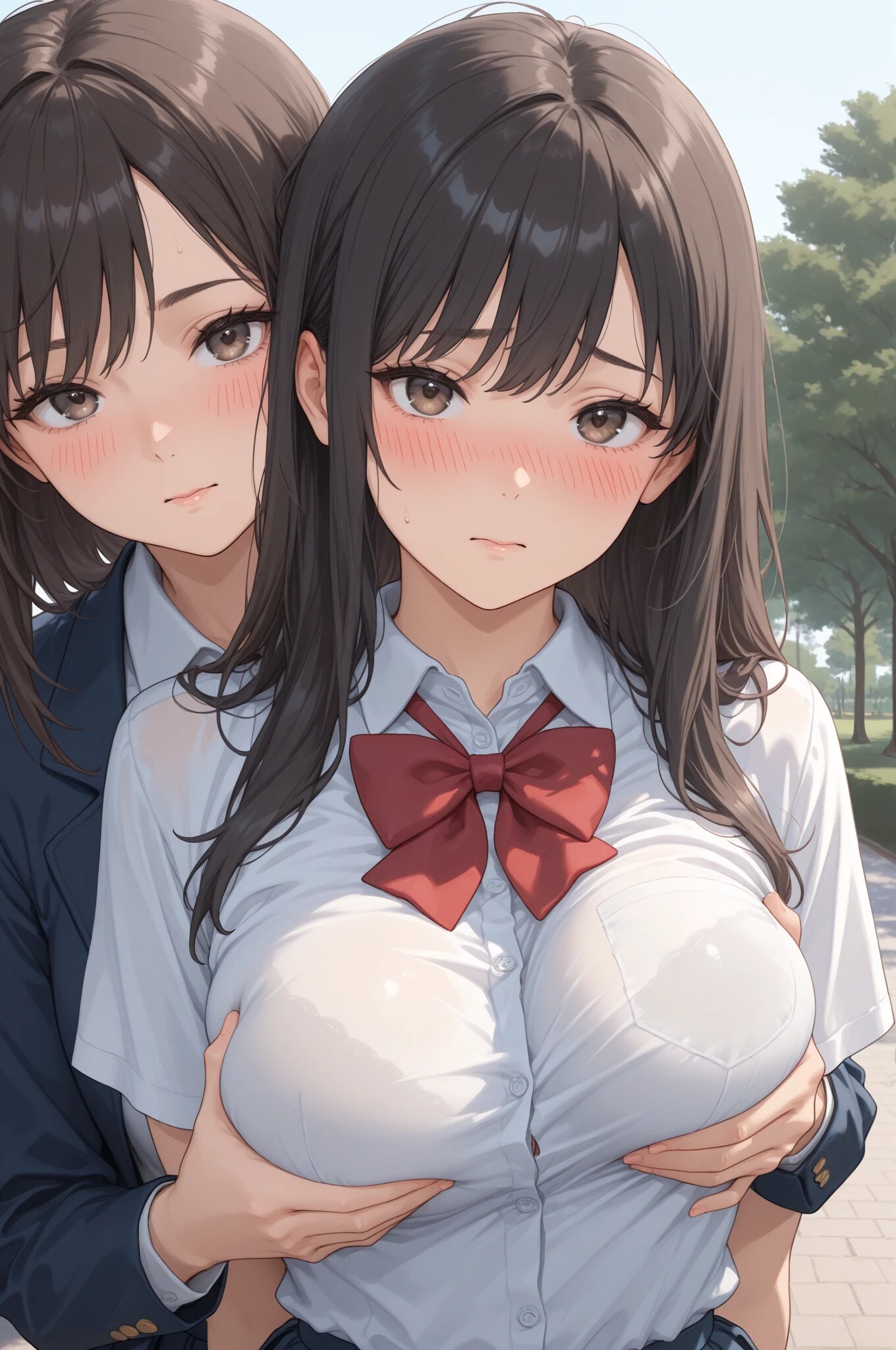 I❤️π（乳揉み）