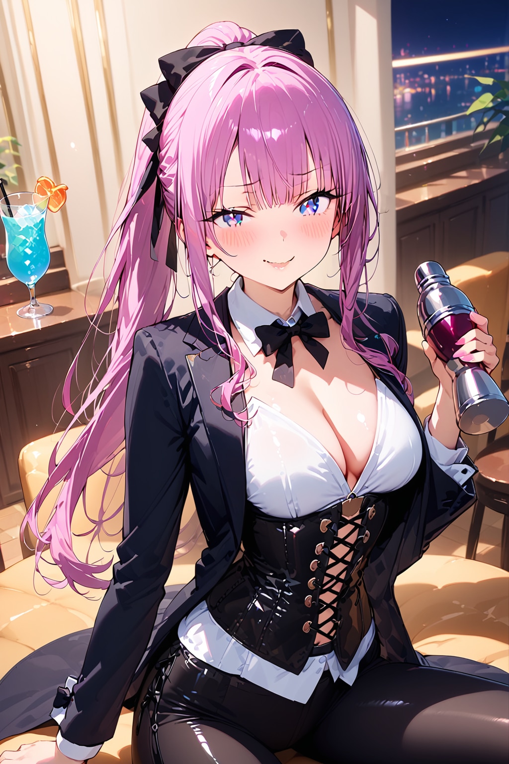 ようこそ❤️隠れ家BARのSEKAIへ❤️オススメはわたくし芹奈の特製カクテル🍸️よ❤️