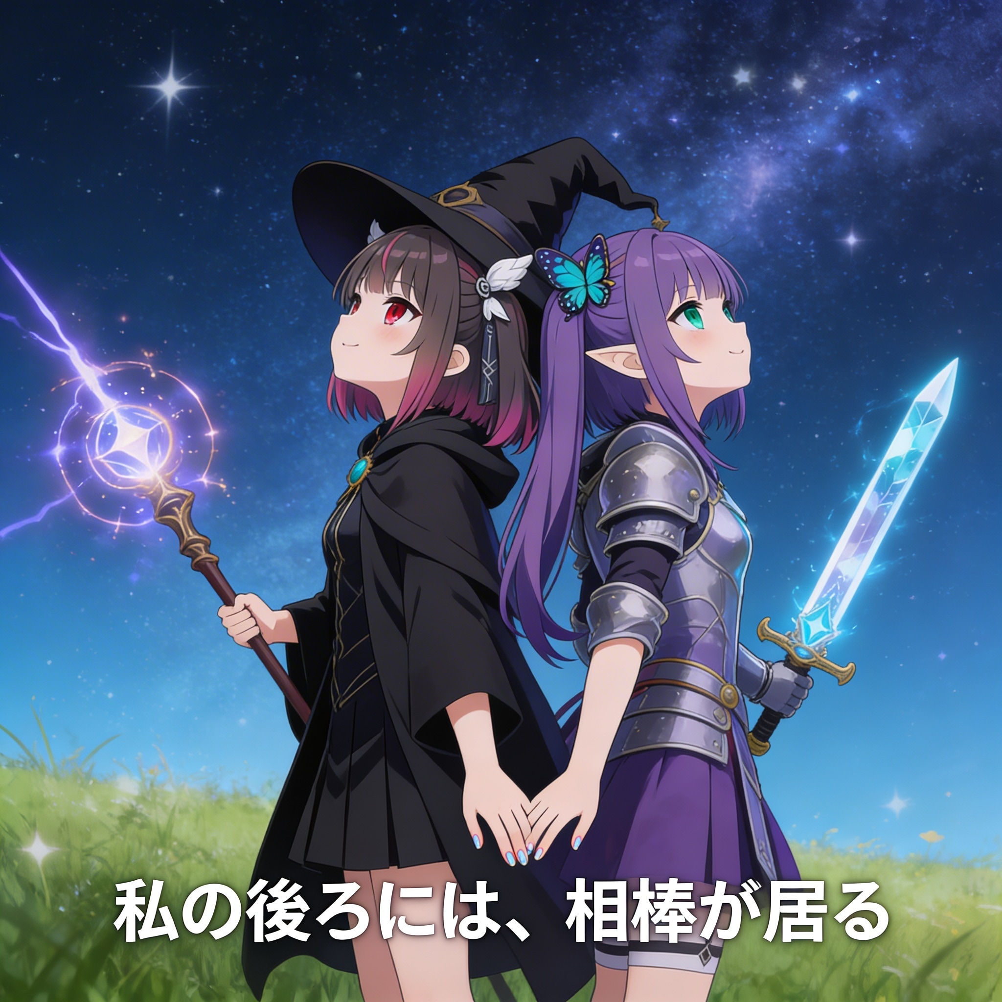 背中合わせの相棒 | の人気AIイラスト・グラビア